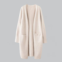 Clara | Damen Langer Oversized Kaschmir Strick Cardigan in Beige