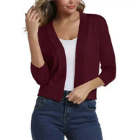 Katharina | Damen Offener Kurzjacken-Cardigan mit 3/4-Ärmeln in Bitte gib den zu übersetzenden Text an.