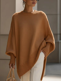 Charlotte | Damen Oversized Fledermausarm Strick Sweater in Karamell