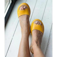 Elisabeth | Damen Peep-Toe Slingback Comfortable Sandals flache Sommersandalen in Gelb