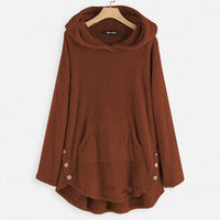 Lena | Damen Plüsch-Hoodie Sweatshirt Reißverschluss Katzen-Print Fleece in Bordeaux