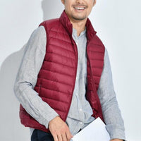 Mia | Damen Puffer Vest leichte gesteppte Steppweste mit Reißverschluss in Rot