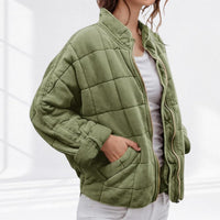 Nora | Damen Steppjacke leichte gefütterte Kurzjacke mit Reißverschluss in Salbeigrün