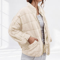 Nora | Damen Steppjacke leichte gefütterte Kurzjacke mit Reißverschluss in Creme