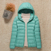 Elisabeth | Damen Steppjacke mit Kapuze ultraleichte Übergangsjacke in Türkis