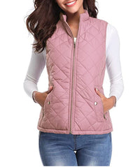 Leonie | Damen Steppweste leicht gefütterte Puffer Vest Women mit Reißverschluss in Rosa