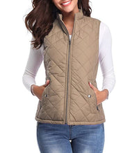 Leonie | Damen Steppweste leicht gefütterte Puffer Vest Women mit Reißverschluss in Hellkaffee