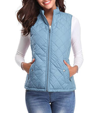 Leonie | Damen Steppweste leicht gefütterte Puffer Vest Women mit Reißverschluss in Hellblau