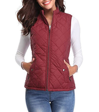 Leonie | Damen Steppweste leicht gefütterte Puffer Vest Women mit Reißverschluss in Bordeauxrot