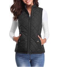 Leonie | Damen Steppweste leicht gefütterte Puffer Vest Women mit Reißverschluss in Schwarz