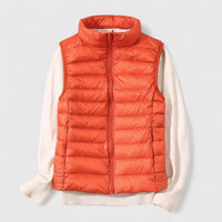 Mia | Damen Steppweste leichte Puffer Vest Women Übergangsjacke in Orange