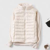 Mia | Damen Steppweste leichte Puffer Vest Women Übergangsjacke in Weiß