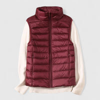 Mia | Damen Steppweste leichte Puffer Vest Women Übergangsjacke in Burgunder