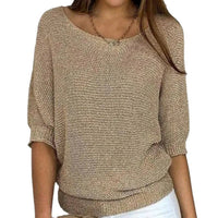 Lena | Damen Strickpullover Lässiger Oversize-Sweater mit Fledermausärmeln in Beige
