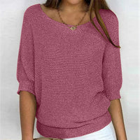 Lena | Damen Strickpullover Lässiger Oversize-Sweater mit Fledermausärmeln in Rosa