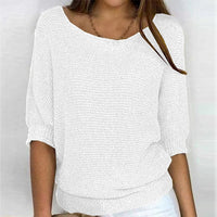 Lena | Damen Strickpullover Lässiger Oversize-Sweater mit Fledermausärmeln in Weiß