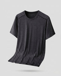 Damen T-Shirt mit kurzem Arm und Rundhalsausschnitt in Dunkelgrau