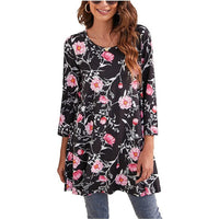 Leonie | Damen Tunika mit buntem Mandala-Druck und 3/4-Ärmeln in A4