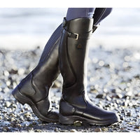 Johanna | Damen Wasserdichte Kniehohe Lederstiefel mit Schnalle EU 35-43 in Schwarz