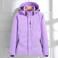 Hannah | Damen Wasserdichte Regenjacke mit Abnehmbarer Kapuze Verstellbarer Passform in Lila