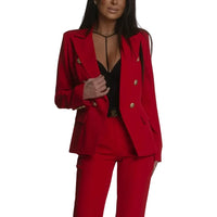 Damen Zweiteiliges Blazer- und Hosen-Set in Rot