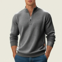Daniel | Herren Strickpullover mit Quarter-Zip in Grau
