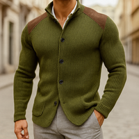 David | Herren Gestrickter Knopfleiste Strickblazer in Grün