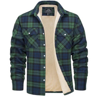 Ethan | Herren Karo Jacke mit Knöpfen und Taschen in Grün