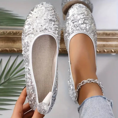 Gassela | Funkelnde Glitzer-Mode Ballett-Flats