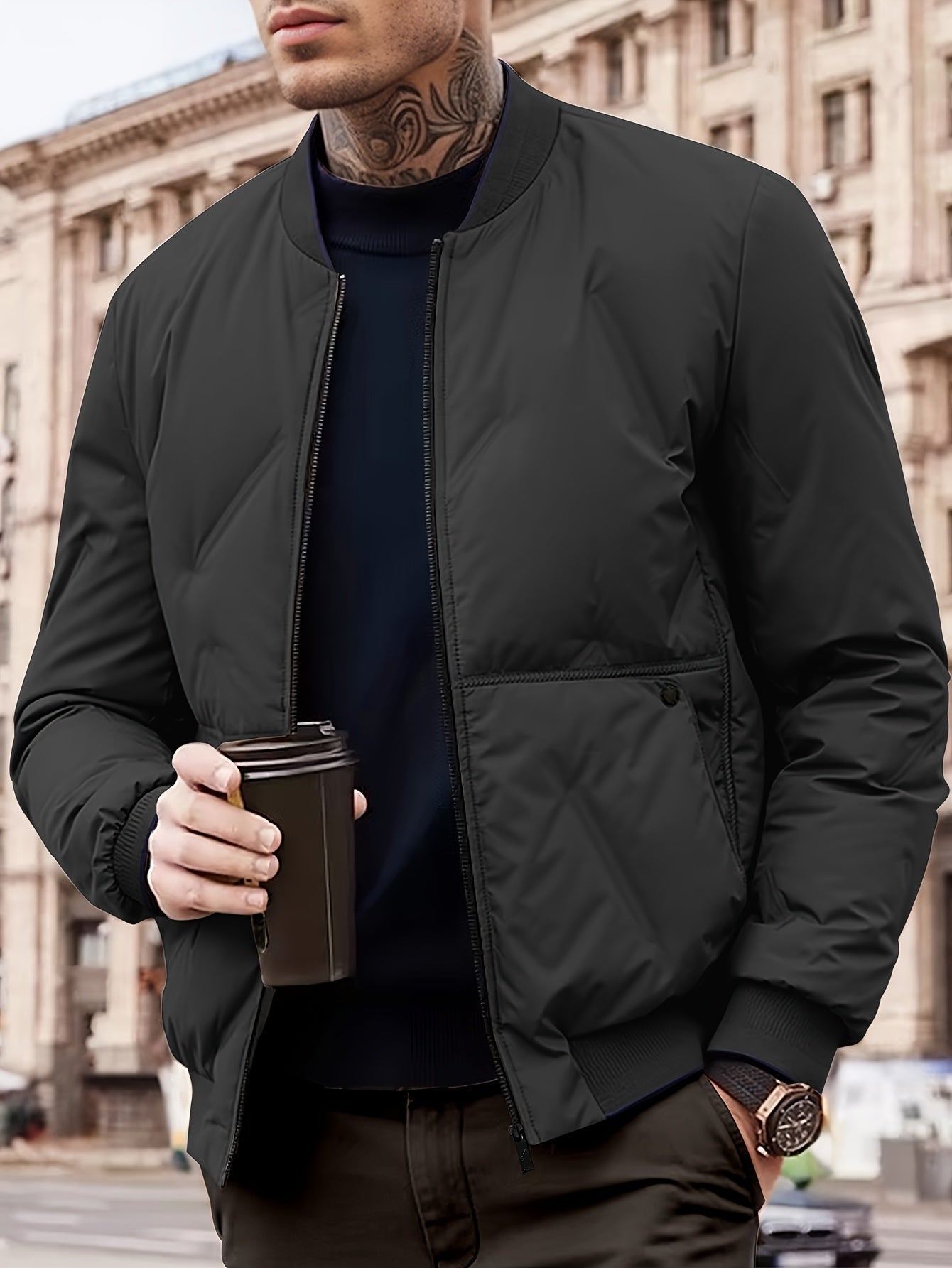 Warme Fleece-Winter-Steppjacke für Herren | Ideal für den Winter