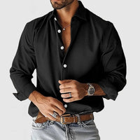 Adrian | Herren Hemd Klassisch Elegant Business Casual Zeitlos Stil in Schwarz