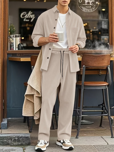 Lässiger Sportlicher Reißverschluss Trainingsanzug mit Jacke und Hose für Herren | Perfekt für Outdoor-Aktivitäten