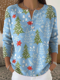 Nocchi – Weihnachts Pullover Mit Knöpfen in Blau