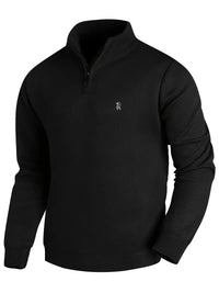 Noel | Lässiger Strickpullover Mit Reißverschluss in Schwarz