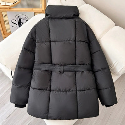 Warmer karierter Reversmantel mit Gürtel