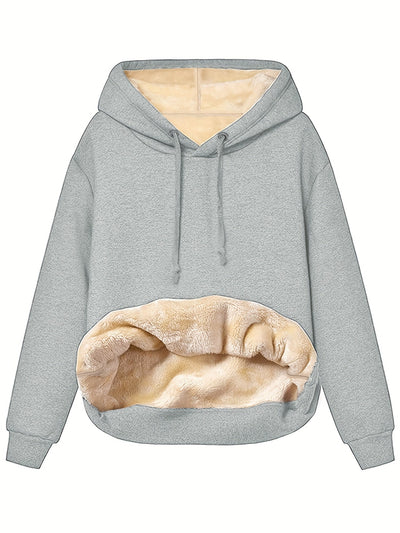 Lässiger Kapuzenpullover mit Fleece-Futter für Damen | Ideal für den Winter