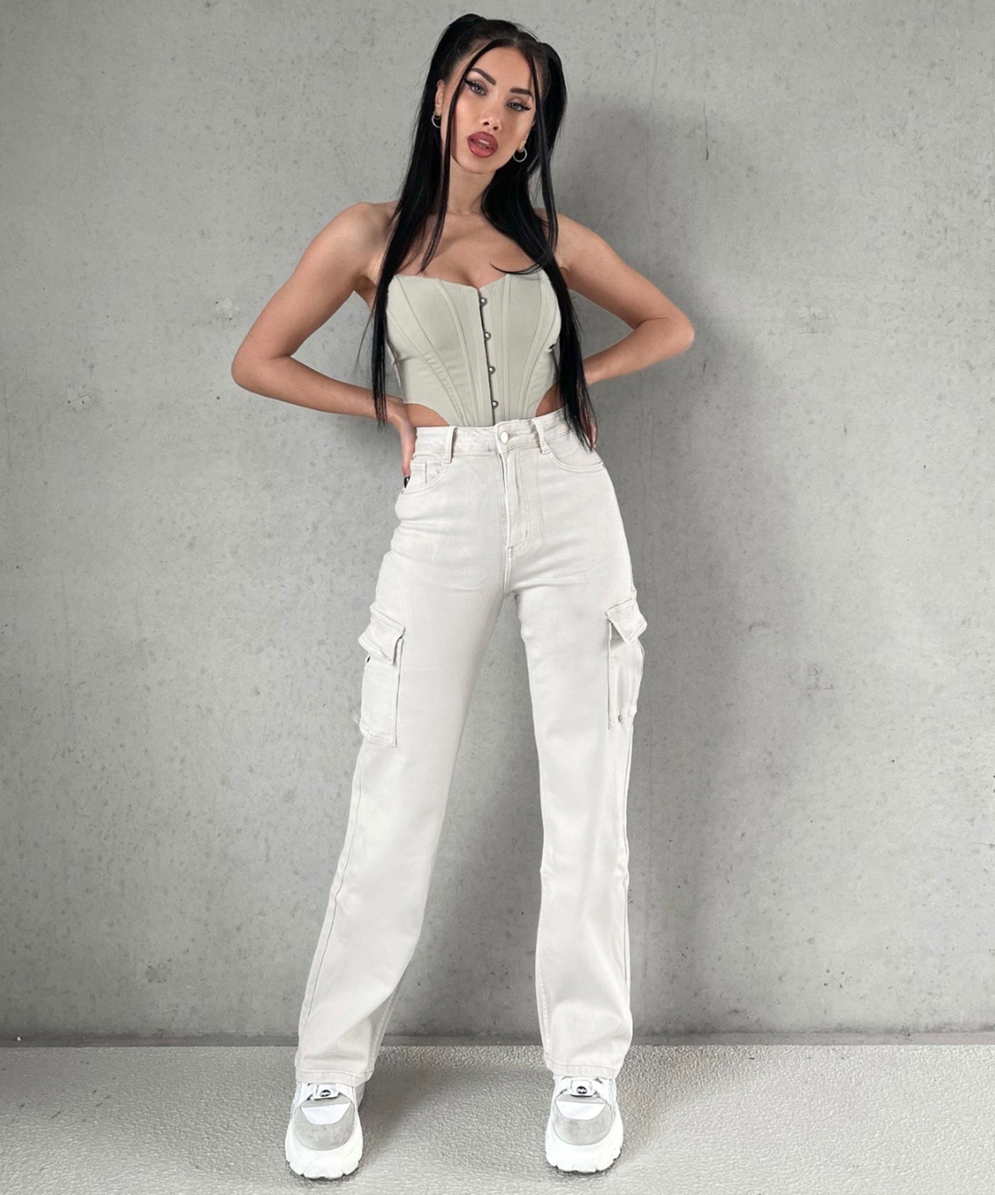 Birgitta® | Cargohose Eva Creme