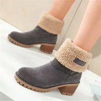 Isa | Elegante und Warme Leder-Schneestiefel in Grau