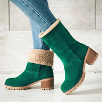 Isa | Elegante und Warme Leder-Schneestiefel in Grün