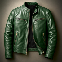 Dominik | Herren Vintage Lederjacke Zeitlos in Grün