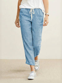 Dorina | Damen Kordelzug Hose Bequeme Passform in Hellblau
