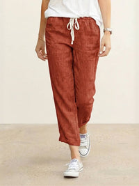 Dorina | Damen Kordelzug Hose Bequeme Passform in Orange