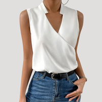 Dorothea | Damen Wickel Ärmellose Bluse in Weiß