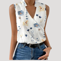 Dorothea | Damen Wickel Ärmellose Bluse in Blumenmuster 1