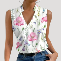Dorothea | Damen Wickel Ärmellose Bluse in Blumig 2
