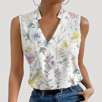 Dorothea | Damen Wickel Ärmellose Bluse in Blumig 3