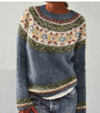 Dorothea | Weicher Rundhals Strickpullover in Blau