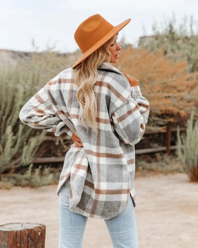 Rustikales kariertes Damen-Overshirt
