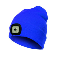Warme LED-Beanie-Mütze mit Licht in Blau