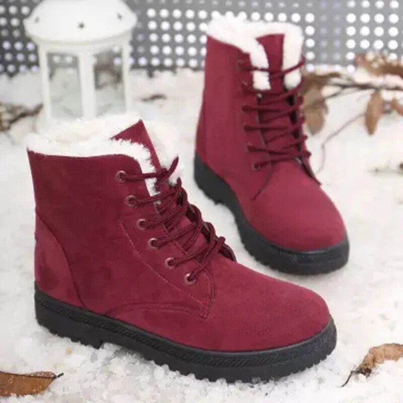 Langlebige Schneeboots mit Rutschfester Sohle und Wolle für Damen | Perfekt für legere Tage